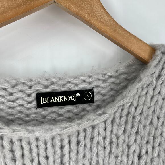 BLANK NYC Cozy Colorblock Knit Sweater Chunky Striped Oversized Pullover Small - Picture 3 of 7